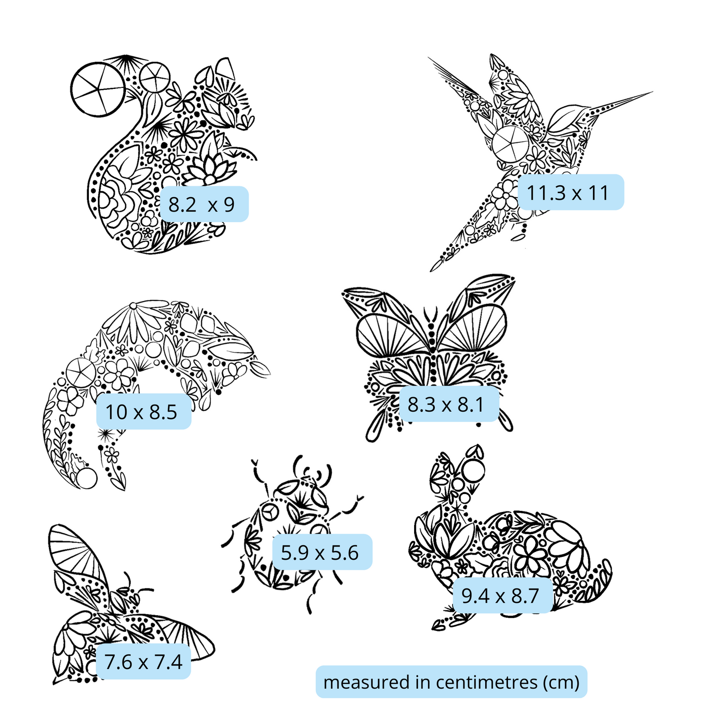 Floral Creatures- Stick & Stitch Pack
