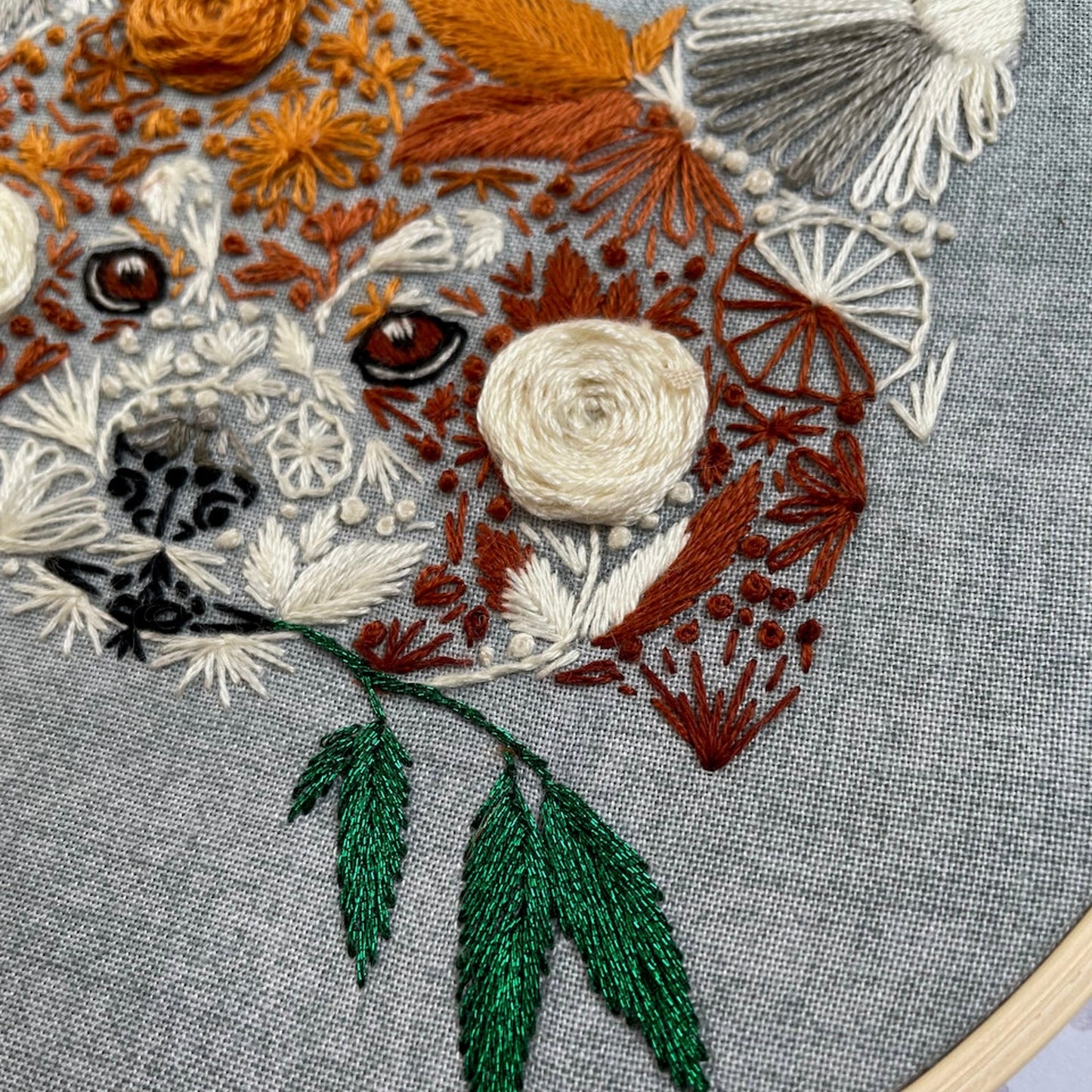 Floral Red Panda PDF Pattern
