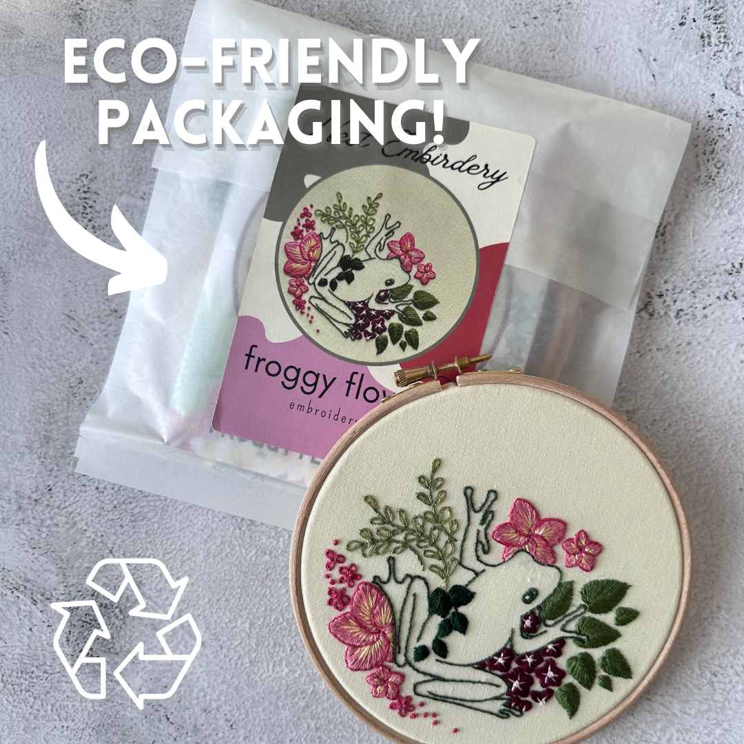 Froggy Flowers Embroidery Kit