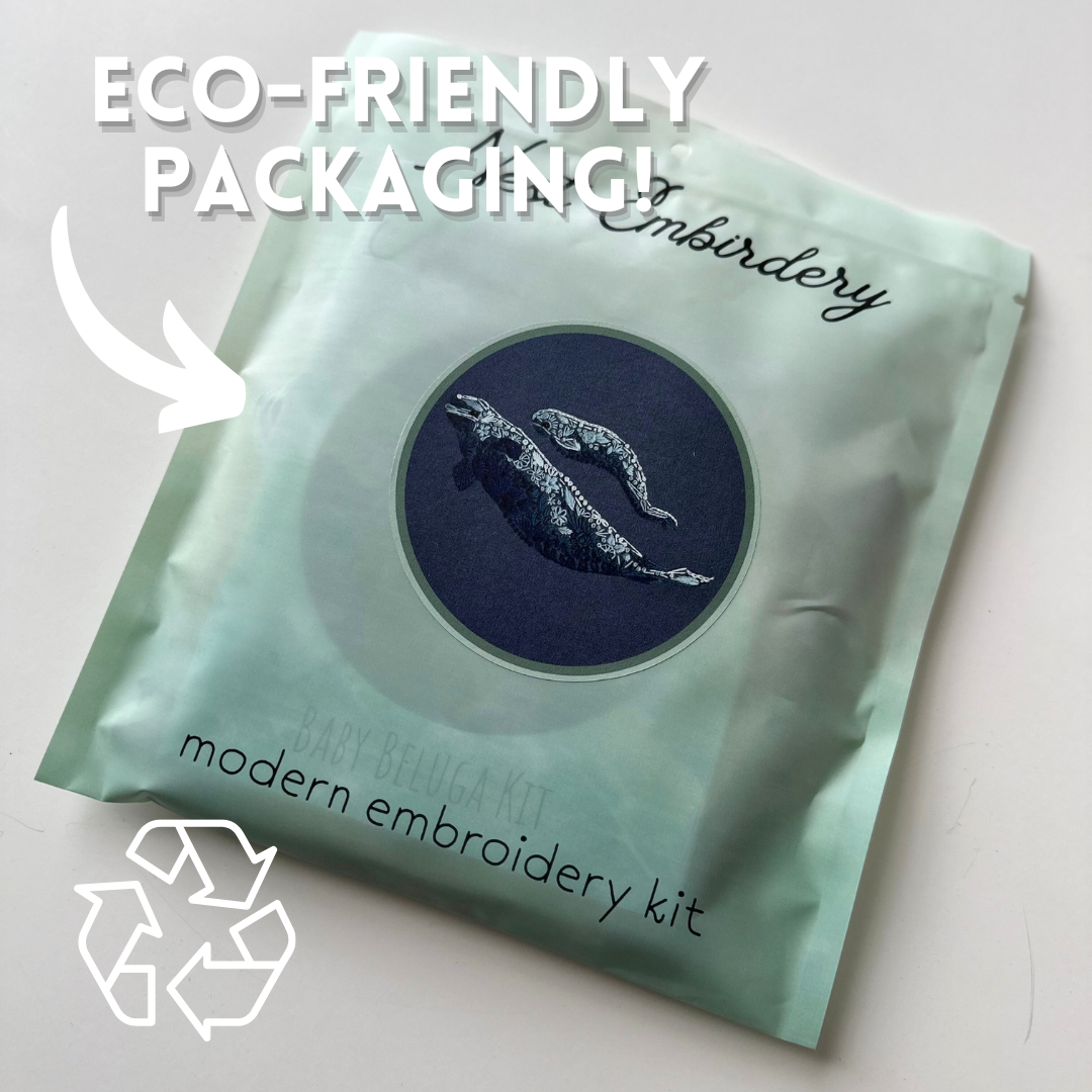 Baby Beluga Embroidery Kit