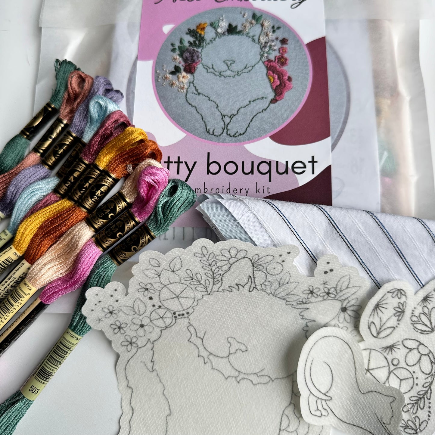 Kitty Bouquet Embroidery Kit