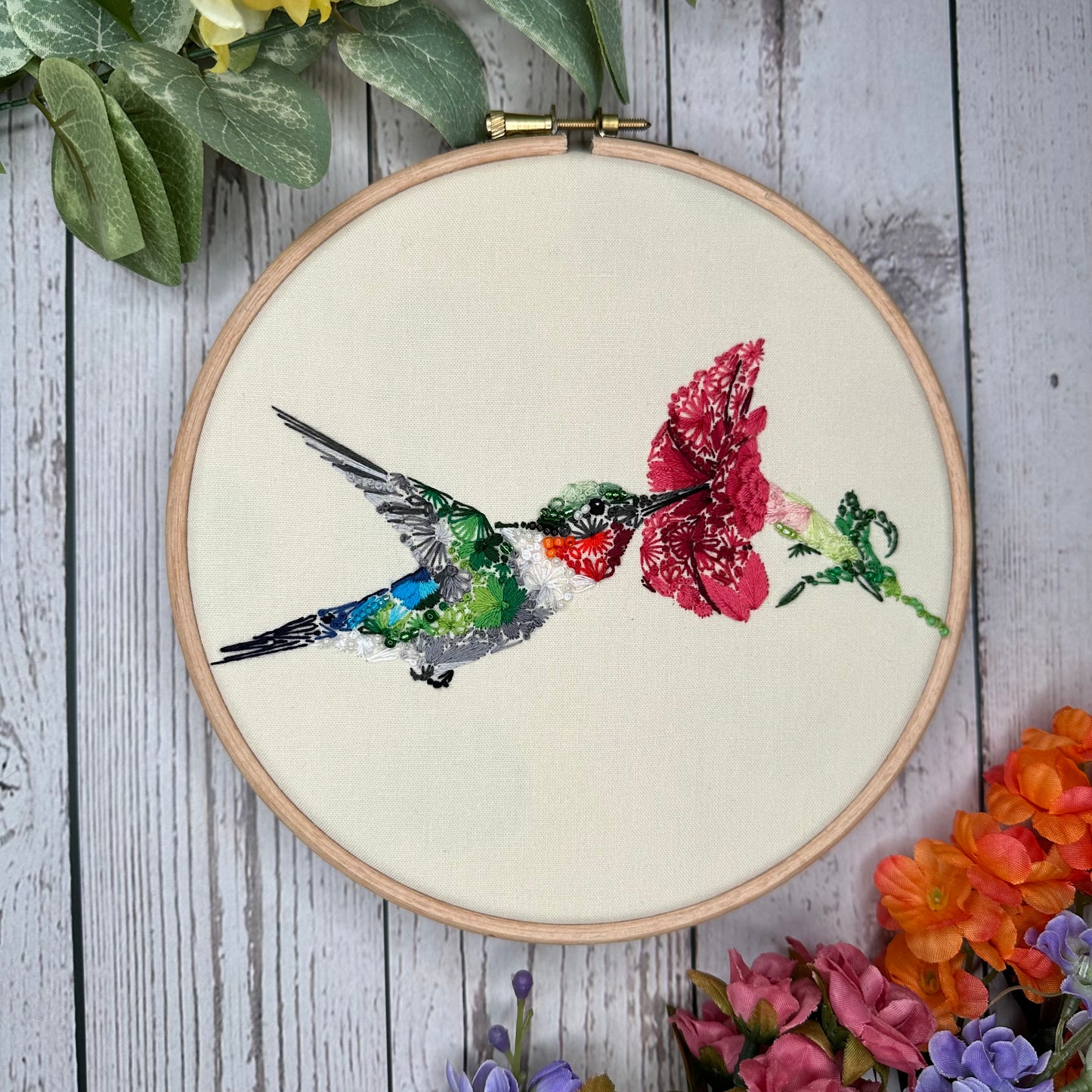 Floral Hummingbird PDF Pattern