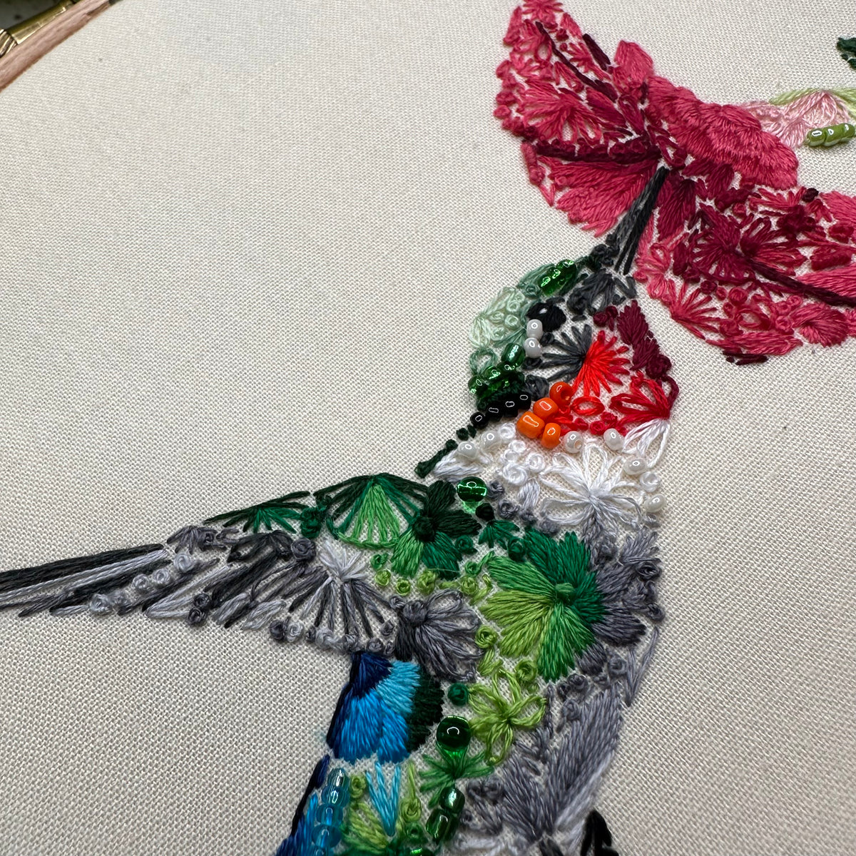 Patterns For Hummingbirds Floral Hummingbird PDF Pattern – Nest Embirdery
