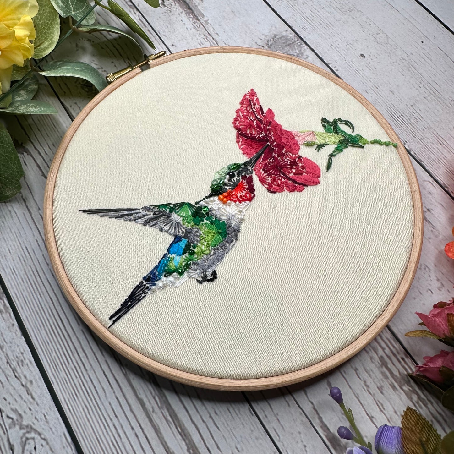 Floral Hummingbird PDF Pattern