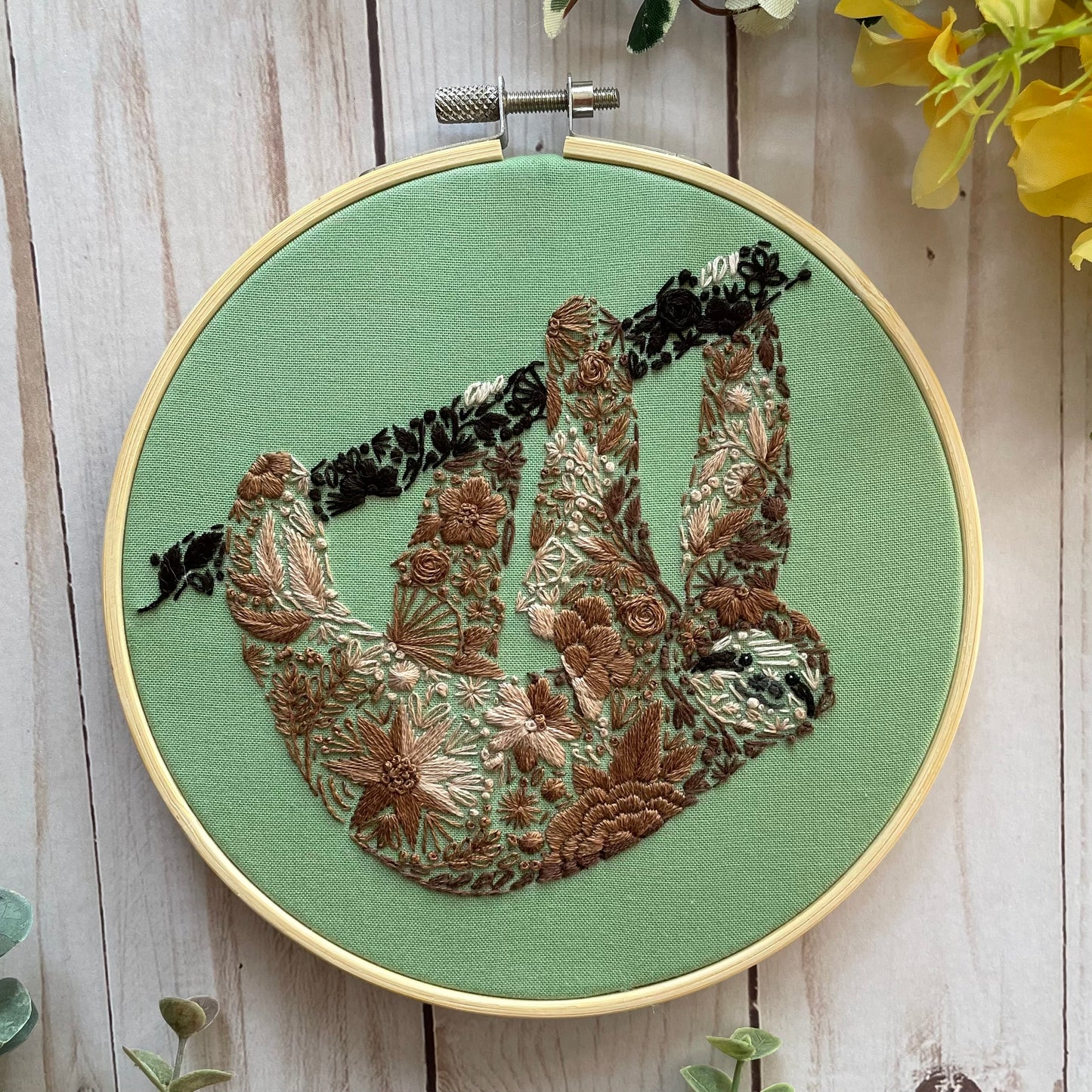 Floral Sloth PDF Pattern