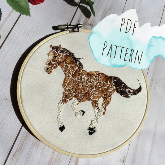 Floral Horse PDF Pattern