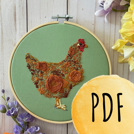 Floral Chicken PDF Pattern
