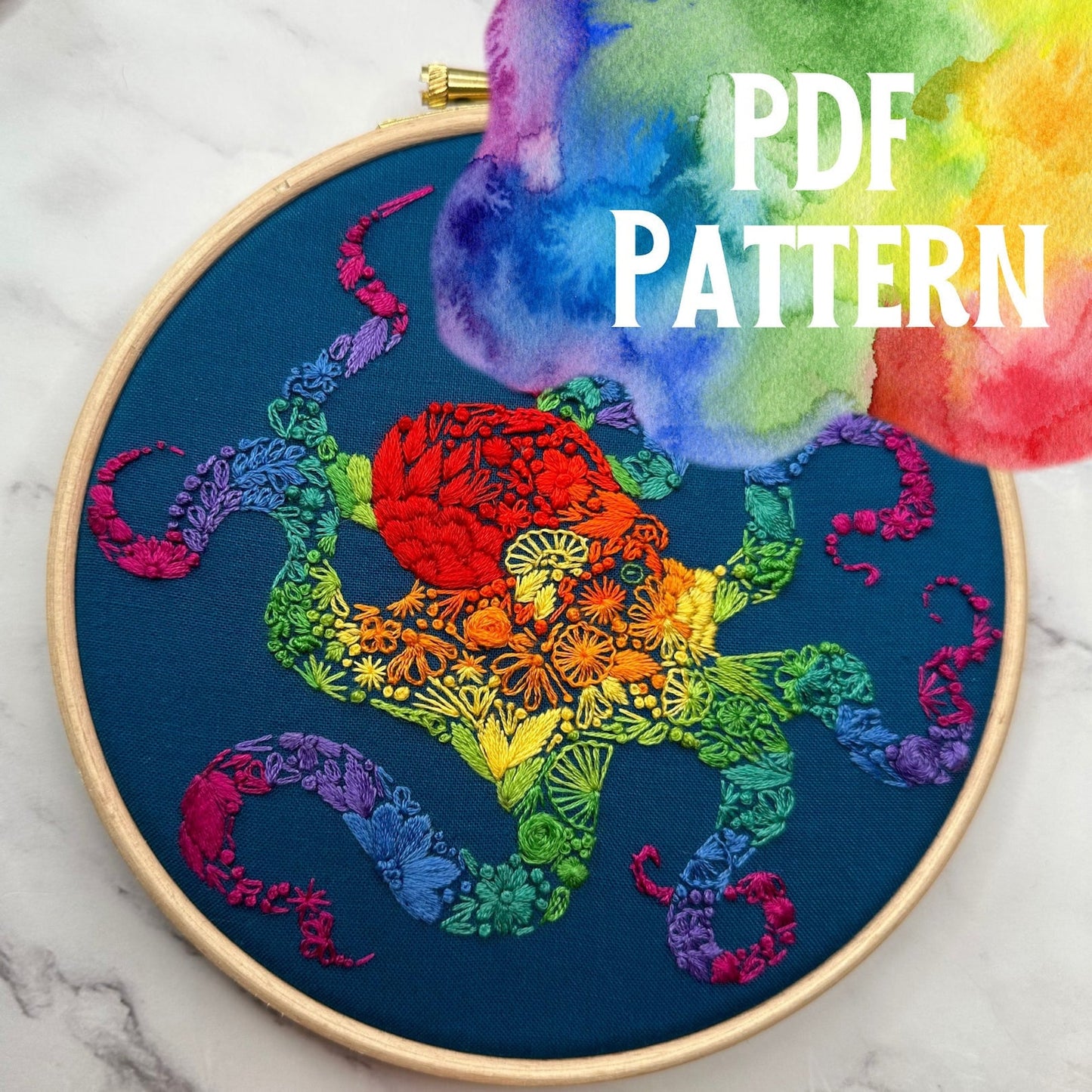 Rainbow Octopus PDF Pattern